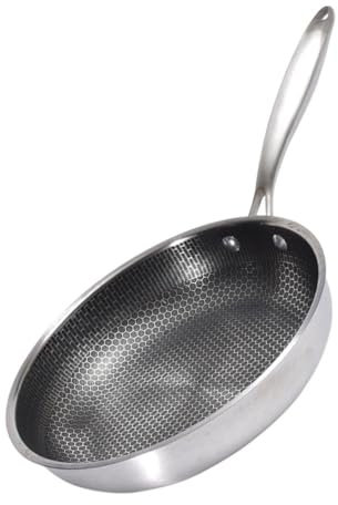 VINTORKY non stick pan antihaft topf pfanen Antihaftbeschichtete Bratpfanne Wok unter Rühren anbraten gebratenes Steak Antihaftpfanne Gasherde Steakpfanne 26c Bienenwabe Rostfreier Stahl