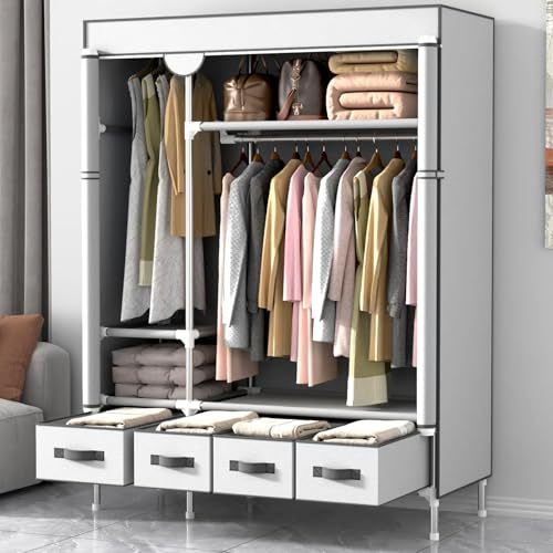 Anmas Power Kleiderschrank,Stoffschrank,Stoffschrank mit Schubladen