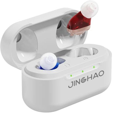 JINGHAO Amplificateur De Son Rechargeable - Paire d'amplificateurs sonores personnels Comprend Un Appareil Droit Et Gauche, Avec Portable Boîtier De Chargement