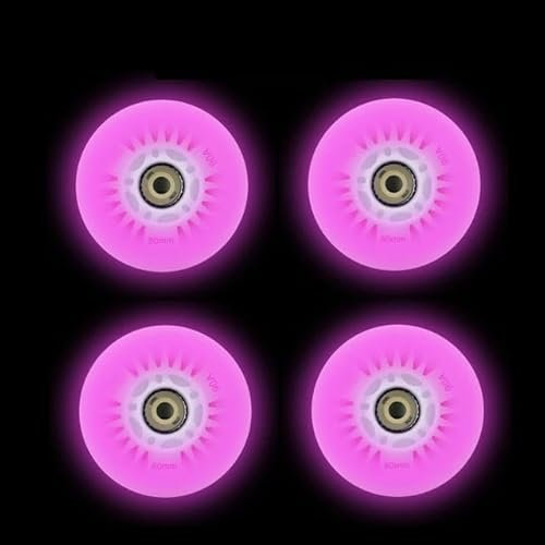 blinkende Schlittschuhräder 4pcs Pink LED Flash Wheel Inline Skates Speed Skates Rock Fancy Roller Skates 60/62/64/68/70/72/76//80/90/100/110/125mm(60mm)