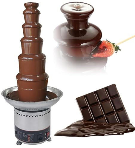 CFDZCP Chocolate Fountains 4/5/6/7 Tiers Chocolate Fountain Large，Chocolate Maker Electric Melting Chocolate Machine With Hot Melting Pot Base Adjustable Temperature， For Birthday Party(6Tier)