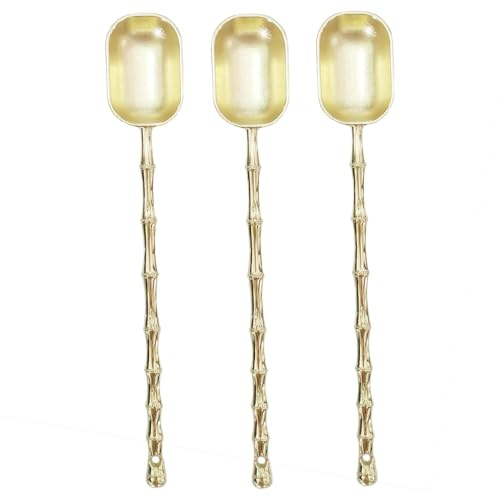 Xusmyzm Measuring Spoons 1 Teaspoon Scoops B-Gold Coffee Measuring Scoop Set of 3