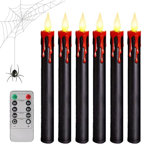 Stelo candela di simulazione – Candela elettrica, 6 candele a batteria | Candela ornamentale luminosa per lanterna, cappotti da piscina, matrimoni, Natale