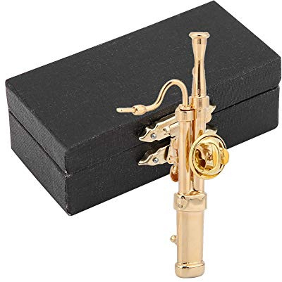GRCFUMO Instrumenten-Brosche, Fagott-Brosche, Fagott-Instrumenten-Brosche, Mini-Instrumenten-Brosche mit Box, vergoldetes Kupfer für Mädchen und Frauen
