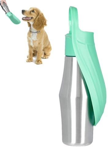 Bottiglie d'acqua per cani pieghevoli da 750 ml, in acciaio inox, dispenser portatile per bevande, a prova di perdite, bottiglia d'acqua per cani per cani, borraccia per animali domestici, per