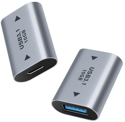 AIYEEN Adattatore da USB femmina a USB-C femmina (2 pezzi), accoppiatore da USB 3.1 femmina a tipo C femmina per collegare dispositivi USB e USB-C maschio, connettore di estensione