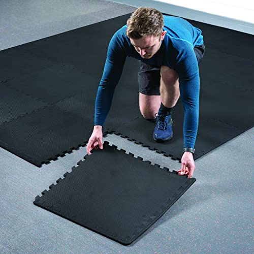 FORZA Tapis de Sol de Salle de Sport Emboîtables | Dalles de 60 cm² | Rembourrage en Mousse EVA | Matériel de Fitness pour Plus de Protection