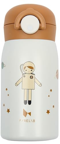 Fabelab Gourde Enfant 320 ml | Motif Astronaute | Acier Inox Sans BPA | École Anti-Fuite | Bouteille d'Eau