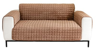 SEMGABO Sesselschoner für Relaxsessel, Fernsehsessel Schutzbezug, Sesselüberwurf mit Armlehnen, mit Taschen und Gummiband, Schutz vor Schmutz und Kratzern, Kaffee, 2 Sitz(116 * 190cm)