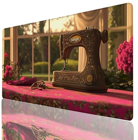 Tapis de Souris XXL 1400x600x3mm, Grand Tapis Bureau Couleur, Bords Cousus Antidérapant et Imperméable, Machine à Coudre Mouse Pad Compatible Clavier sans Fil et Souris sans Fil, Deco Bureau GYL-8530