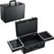 BOODEQP Barber Case 2 Clippers Sliding Tray Profesional Barbers Briefcase Tool Box Solan Accessories Case for Hair Clippers Hair Scissors Trimmer Suitcase with Code Lock Black, 2 Trays