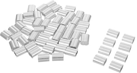 Garneck 60 Piezas Clip De Aluminio Prensado Para Cable Manguitos De Engarce Para Cables De Protector De Extremos Para Uso Jardín Funda Metálica
