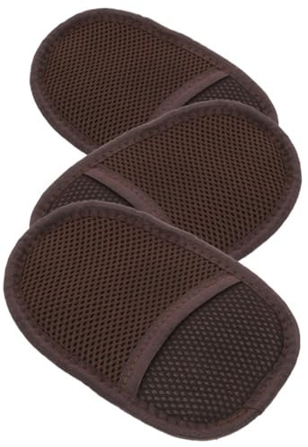 Warmhm 3pcs Plush Shoe Polishing Gloves for Boots and Furniture, Portable Black Buffing Mitts for On-the-go Cleaning, Leather Care and Shine Cloth Glove Set