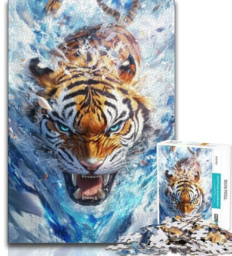 Puzzle für Erwachsene 1000 Teile Fantasy Tiger 1000 Teile für Erwachsene Quizspiel ganze Familie 75x50cm