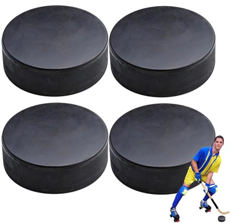 Hockey Puck - Hockey klassisk träning officiell storlek 4X, inomhus- och utomhussportartiklar | Professionell utrustning 2,5 cm tjocklek 7,5 cm diameter rekreation prac