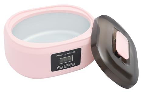 Paraffinbad för händer och fötter, med LED-pekskärm, 3,4 l kapacitet, snabb uppvärmning och överhettningsskydd, för hand, fotvård och ljustillverkning (rosa)