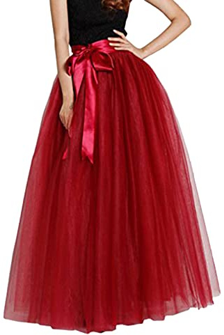 Generico Gonna in Tulle Donna Tutu Danza Classica Costume Adulto Gonne Moderna Dance Gonnellino Sottogonna Semplice Abbigliamento di A Strati Lunga Carnevale Elegante