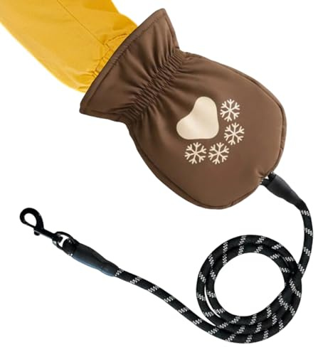 Guinzaglio per cani con guanti, guanto impermeabile con tracolla, guinzaglio per cani, per cani in inverno, all'aperto e stagione fredda