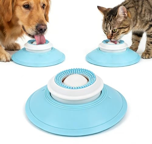 Zidoley Zensphere Sphère à lécher pour Chiens et Chats, Bol à lécher apaisant, gamelle pour Chien à Alimentation Lente, Jouet à lécher, Bol à lécher pour Animal Domestique (Boule Blanche)