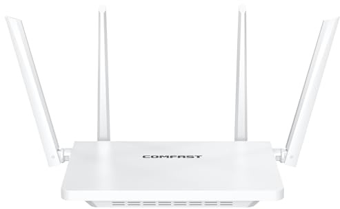 COMFAST WLAN Router 3000Mbps WiFi 6 Dualband mit 4 Antennen, 4X Gigabit LAN Ports, Mesh, MU-MIMO+OFDMA, WPA3, TWT, IPv6, Signal-LED, EU Plug, ideal für Zuhause und Büro