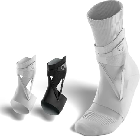 BETTERGUARDS Lite Sprunggelenkbandage – Leichte Sportbandage für Damen & Herren | Stabilisierung für Komfort & Beweglichkeit | Atmungsaktiv & ohne Kompression | Weiß, M, Rechts