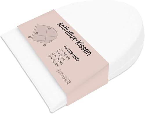 MIMUSELINA Oreiller Anti Reflux | Coussin Incliné pour Éviter Les Reflux et Les Coliques dans Le Lit ou Le Berceau | Coussin Ergonomique Imperméable | Forme Semi-Circulaire 35x28x6cm