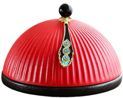 BETOOKY Cenicero para Cigarrillos de Cerámica Rojo con Forma de Sombrero Oficial, Adorno Original y Soporte de Almacenamiento para Escritorio