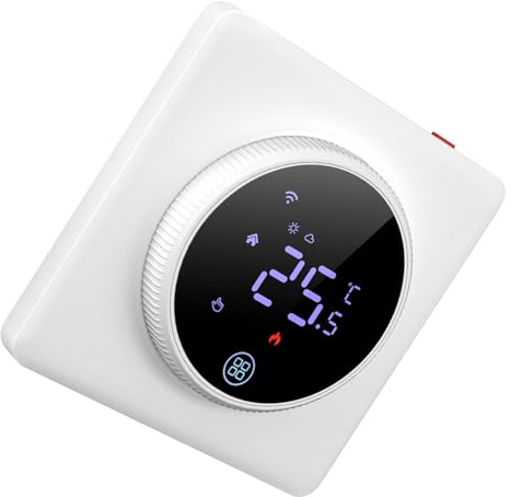 HUSHUI Smart Termostat med Anpassningsbart Schema Energibesparande Röststyrning för Hemtemperaturhanteringsdator och ABS 1 Enhet