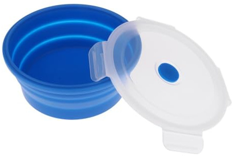 KIXZSAZ Cuencos plegables de silicona ligeros y de grado,Azul,600 ml | para viajeros aventureros. Ideal para viajes y acampadas.