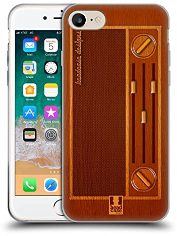 Head Case Designs Radio D'époque Gadget en Bois Coque en Gel [Protection de Qualité Militaire] Compatible avec Apple iPhone 7/8 / SE 2020 & 2022 Et Compatible avec MagSafe