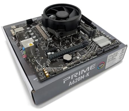 Ryzen 5 9600 3.8Ghz (Turbo 5.2Ghz) 6 Core 12 Thread CPU, PRIME A620M-K Motherboard Pre-Built Bundle NO RAM