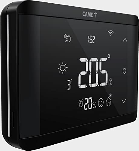 CAME Cronotermostato TH/750 WIFI con tasti soft touch da parete, con doppio relè, design moderno, colore nero, alimentazione 220-240 V AC, per un’ottimizzazione del comfort e dei consumi