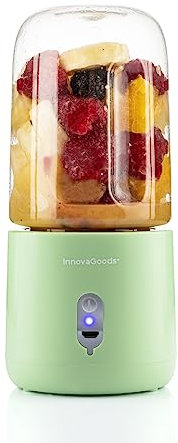 InnovaGoods® Mixeur portable rechargeable Blendyr, prépare des smoothies et des jus rapidement et facilement, avec un design de mixeur et une fonction rechargeable, idéal pour la maison et le travail.