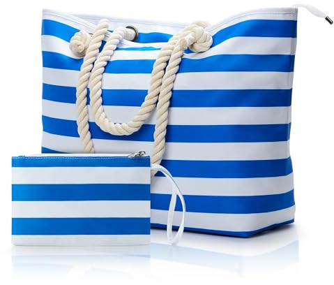 KALIDI Große Strandtasche XXL Familie Beach Bag Badetasche Damen | reißverschluss wasserdicht familie reisen sommer schwimmtasche shopper tote