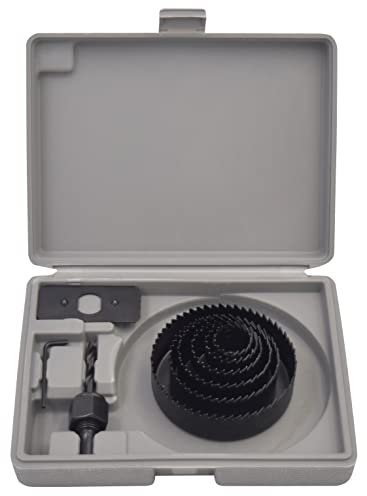 MC POWER - Set de scies cloches | LSM-95 | Scie circulaire perforée 25-89 mm, 9 pièces avec adaptateurs pour perceuse avec mallette de transport