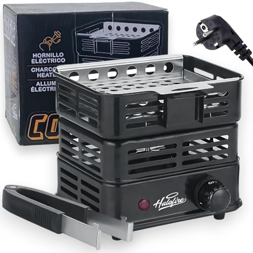 Halofire 1 000 W Coalfire elektrisk spis naturlig koltändare för shisha dubbel hög effekt, perfekt för hotell och proffs, bärbar