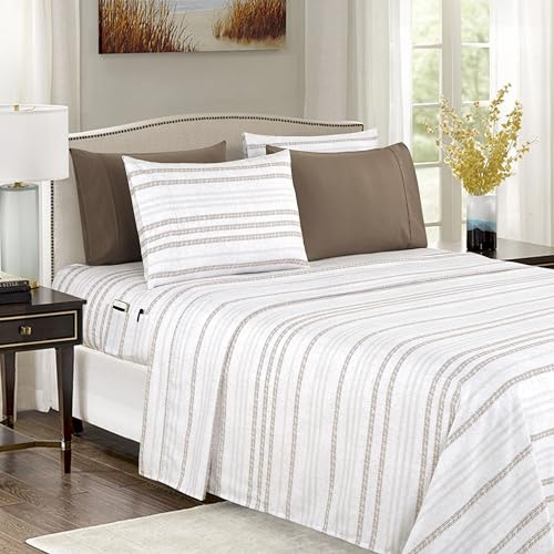 Elegant Comfort Softest and Coziest 6-Piece Sheet Set - 1500 Premium Hotel Quality Microfiber - Deep Pocket, Wrinkle Resistant 6-Piece Floral Bed Sheet Set, California King, Traci Linen