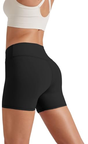 Friptspyg Korta sportbyxor dam sport shorts V hög midja gym shorts stretch yogabyxor löpande hotpants, svart, XL