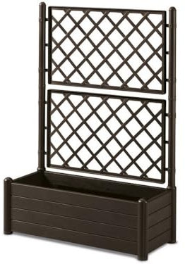 1PEZZO FIORIERA CON SPALLIERA ITALIA lt. 80 cm. 100x43x142 h Col. Moka