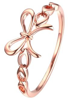 Skcess 9 Karat Roségold Damenring, Ring Schleifenknoten Ringe Frauen Größe 63 (20.1)