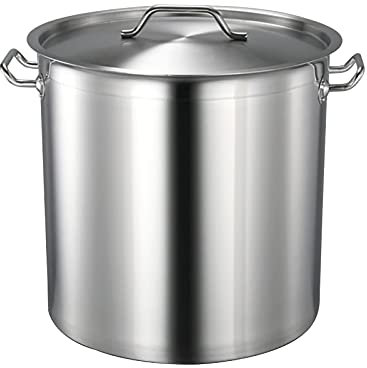 GUHPZA Olla de Acero Inoxidable con Tapa, Olla Grande, ollas, Olla de Acero Inoxidable para cocinar, Olla de Acero Inoxidable con Tapa, 40 x 40 cm (55 l)