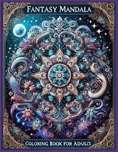 Fantasy Mandala: Coloring Book for Adults: 50 unique Stress Relieving Mandala Designs, 8.5 x 11 (Paperback - Large Print)