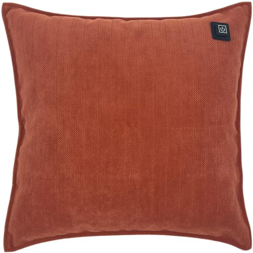 Warmpi® Infrarot Heizkissen mit Powerbank – Flexibel einsetzbar – Kabellos & mit Kabel verwendbar – Chenille Cognac