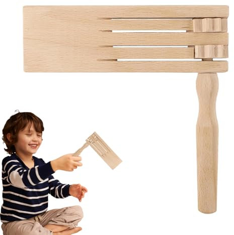 Crécelle en Bois À Cliquet Musicale - Instrument De Musique Tournant | Instrument Traditionnel Mexicain, Jouet Sonore Tournant pour Et Adultes