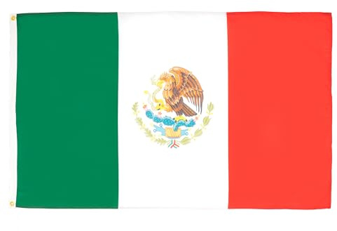 AZ FLAG Set da 2 Bandiere Messico 90x60 cm Poliestere 100D 2 Occhielli | Uso interno ed esterno bandiera decorativa messicana México doppie cuciture e bordi rinforzati con occhielli metallici