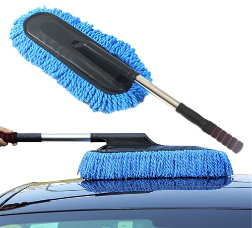 Zahoken Plumero para Coche, Microfiber Duster, Plumero De Microfibra para Coche, Exterior, Sin Arañazos, Plumeros Multiusos con Mango Extensible para Automoviles Vehículos Camiones
