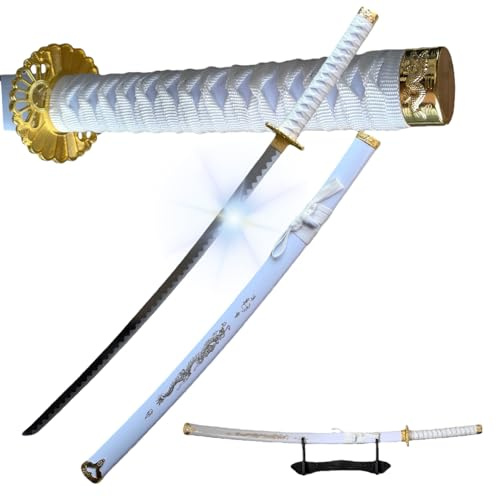 Katana Last Samurai Sword - Real Stainless Steel, Full Tang, Hand Forged, Not Carbon Steel, Free Stand Hand Forged Made-SE-010.WH
