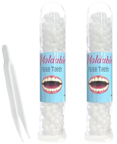 Teegxddy 2 Stück 10ml Selber Machen Provisorische ZahnfüLlung Zahnzement zur Reparatur von Zahnlücken und Abgebrochenen Zähnen,Mit Einer Pinzette