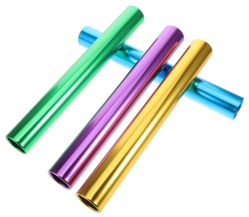 MAGICLULU 4 Pezzi Bastoni Staffetta in Alluminio Colorati Bastoncini Relay Leggeri Ergonomici per Gare e Allenamenti Outdoor Testimone Resistente per Corse su Pista