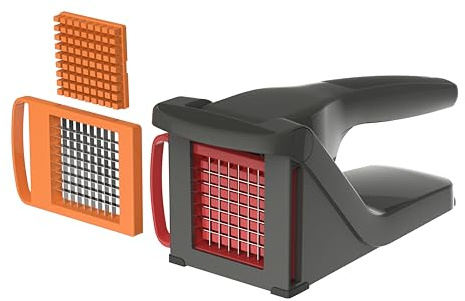 Zyliss Coupe-Frites et Légumes Manuel avec 2 Lames en Acier Inoxydable | Base Antidérapante, Coupe Pomme de Terre pour Frite et Coupe Legumes Manuel, Coupe-Frites Professionnel, Garantie de 5 ans